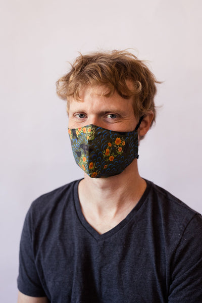 Crow Cotton Face Mask in Olive