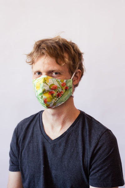 Secret Garden Cotton Face Mask in Mint