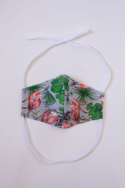 Spoonbill Cotton Face Mask - in Lemon, Navy, and Periwinkle