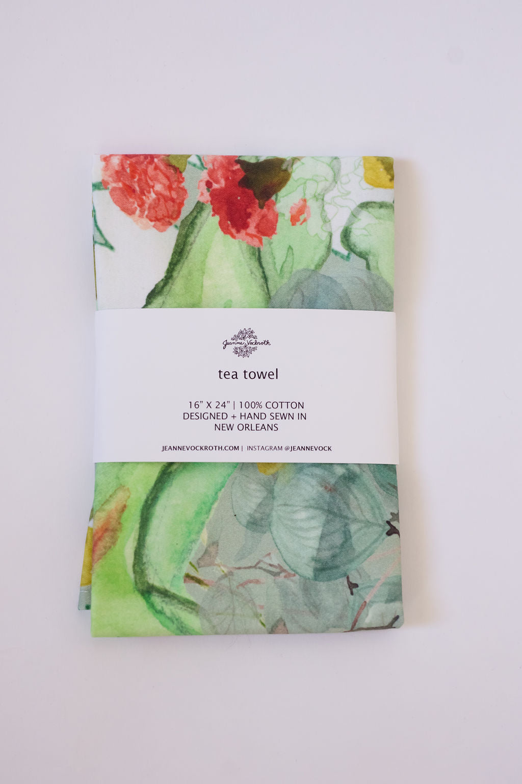 Secret Garden Tea Towel in Mint